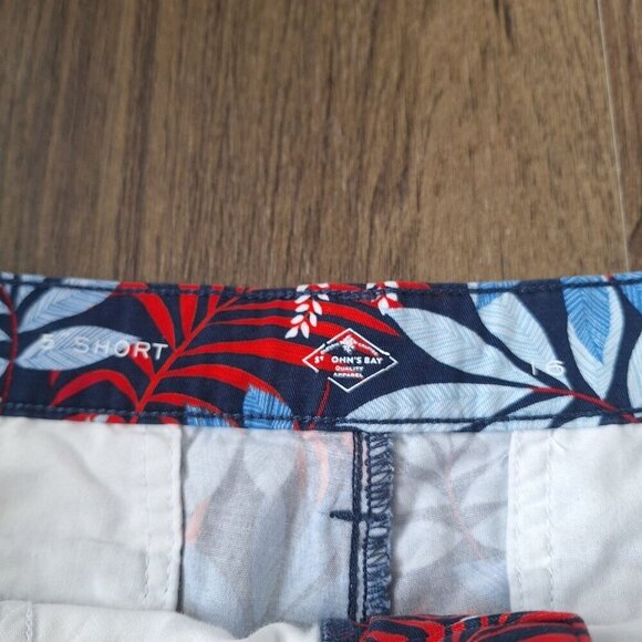 💙 St. John's Bay Floral Tropicl Shorts Cotton - Picture 5 of 8